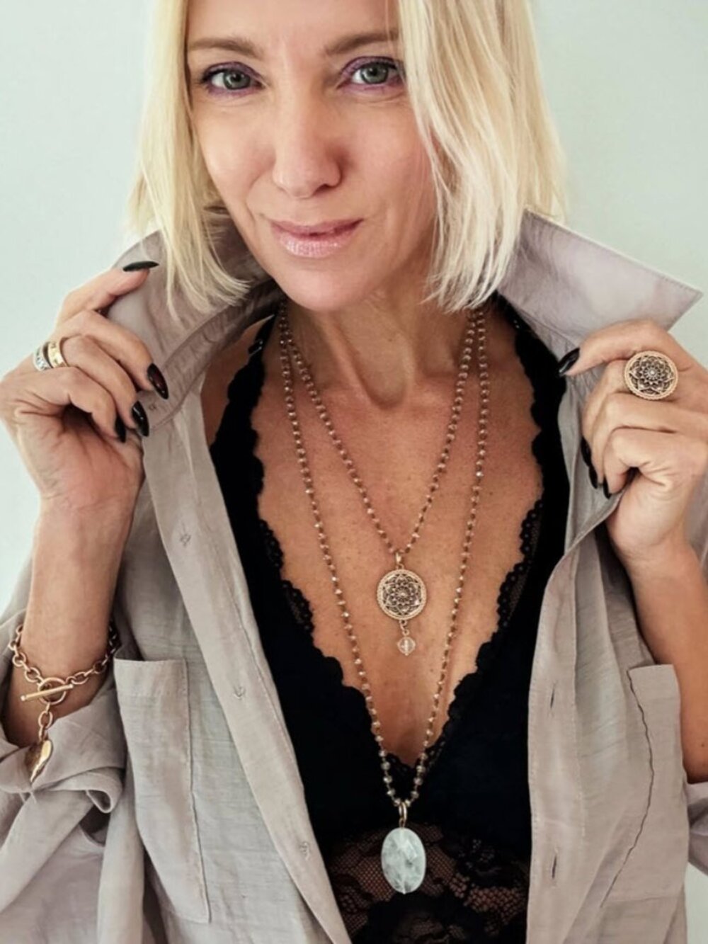 Katia Designs "Grateful Thankful Blessed" Mandala Bloom Original Necklace Spirit